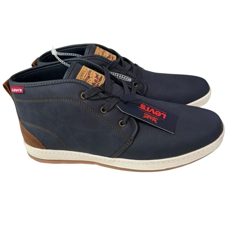 Levi’s Men’s Chukka Ankle Boots Size 10.5 Navy Blue Lace up Casual Dress up NWT